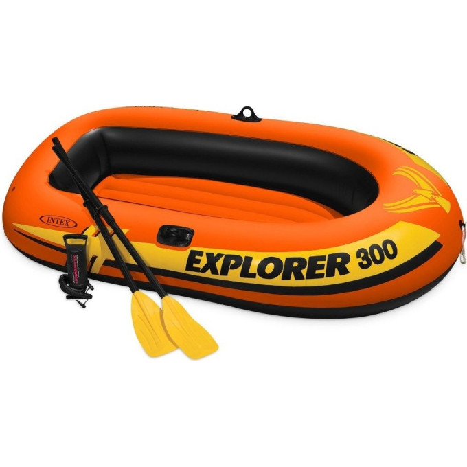Надувная лодка INTEX Explorer 300 (58332), 211×117×41 см, 3 места, вёсла и насос, до 186 кг